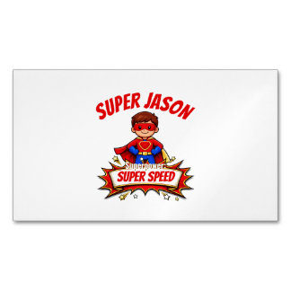 Custom Kids Superhero Name Magnetische Visitenkarte
