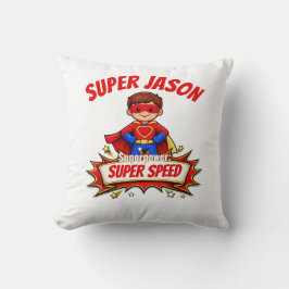 Custom Kids Superhero Name & Superpower Kissen