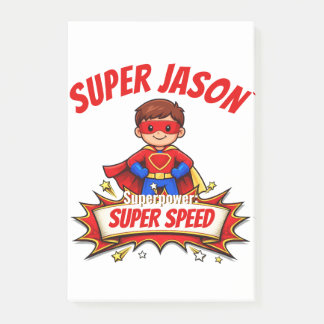 Custom Kids Superhero Name & Superpower Post-it Klebezettel