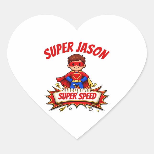 Custom Kids Superhero Name & Superpower Sticker (Vorderseite)