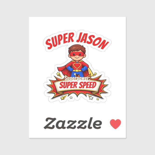 Custom Kids Superhero NameCustom-Cut Vinyl Sticker (Blatt)
