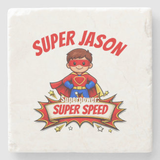 Custom Kids Superhero NameCustom-Cut Vinyl Sticker Steinuntersetzer