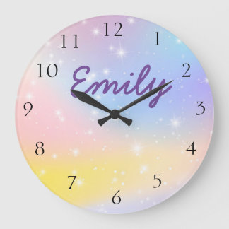 Custom Kids Unicorn Wall Clock Große Wanduhr