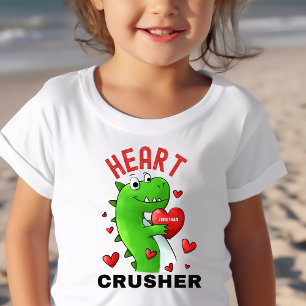 Custom Kids Valentine Dinosaur Herz Crusher Baby T-shirt