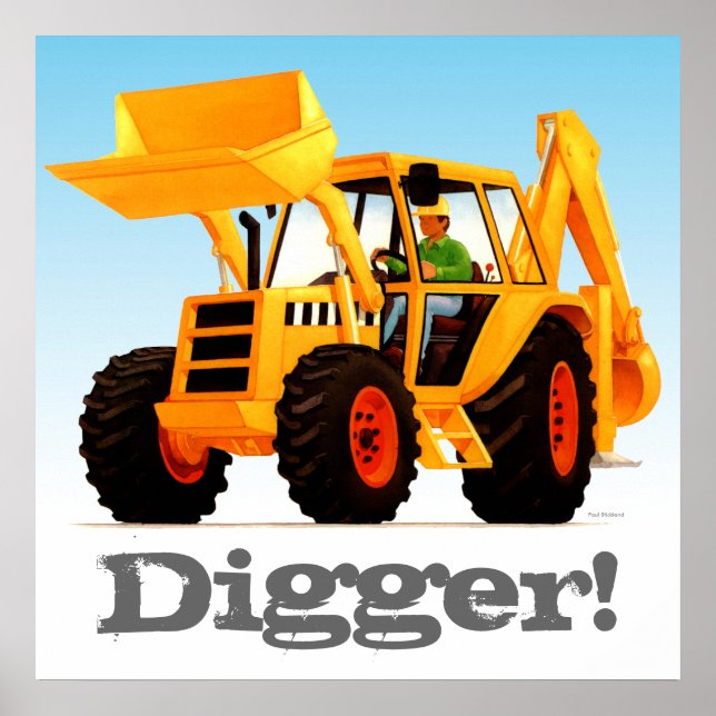 Custom Kids Yellow Digger Poster (Vorne)