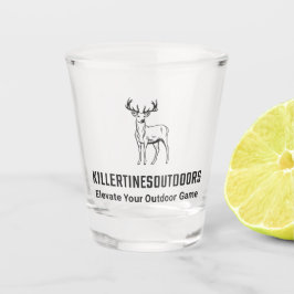 Custom killertinesoutdoors logo shot glass. schnapsglas
