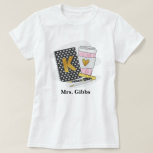 Custom Kindergarten Teacher Black Notebook-Kaffee T-Shirt