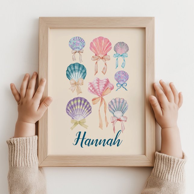 Custom Kinderzimmer Seashell Coquette Print Poster (Custom Nursery Seashell Coquette Print)