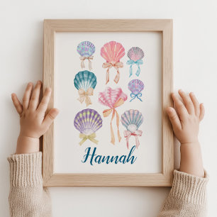 Custom Kinderzimmer Seashell Coquette Print Poster