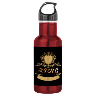 Custom KING Golden Shield Emblem Hydration Vessel Edelstahlflasche