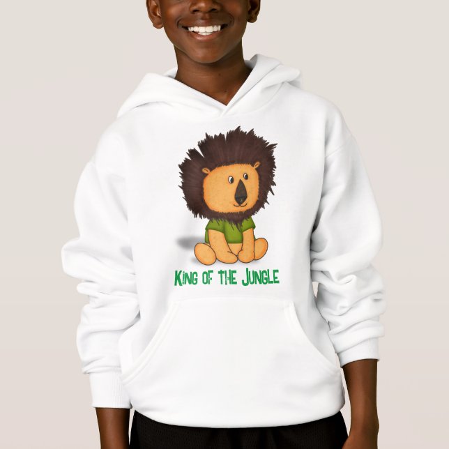 Custom King of the Jungle Baby Lion Illustration Hoodie (Vorderseite)