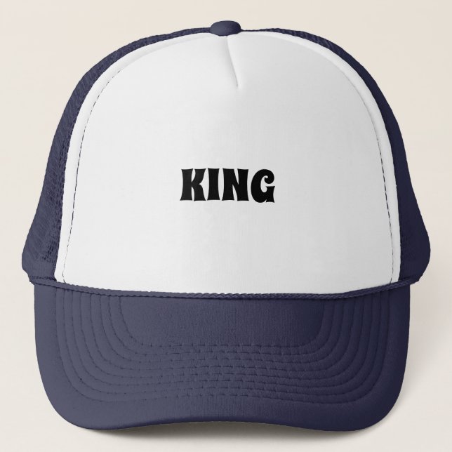 Custom King text name Caps Hats Cool Trucker Truckerkappe (Vorderseite)
