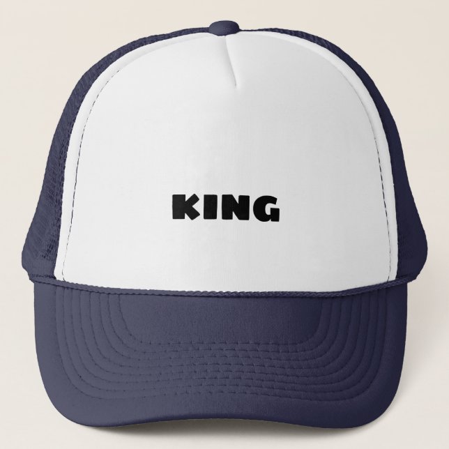 Custom King text name Caps Hats Cool Trucker Truckerkappe (Vorderseite)
