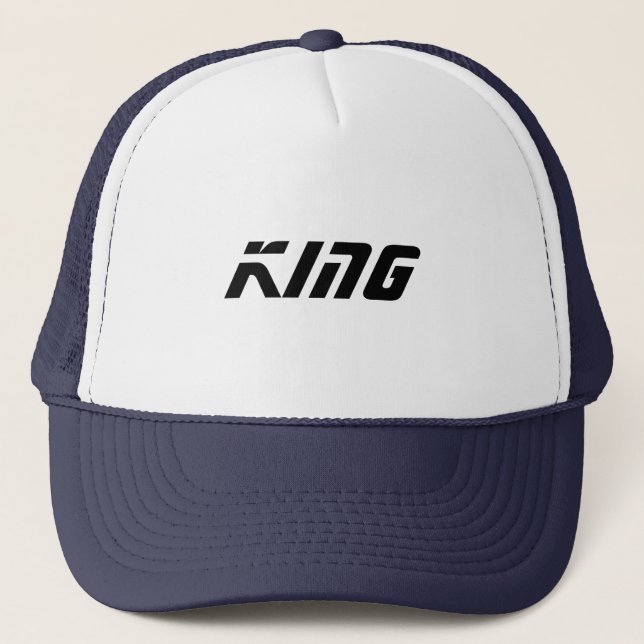 Custom King text name Caps Hats Cool Trucker Truckerkappe (Vorderseite)