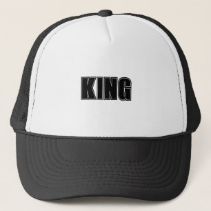 Custom King Text White und Black Color Trucker Hat Truckerkappe