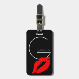Custom Kiss Lip Black Lipstick Garcia Monogram Gepäckanhänger