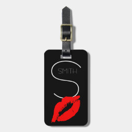 Custom Kiss Lips Black Red Lipstick Smith Monogram Gepäckanhänger
