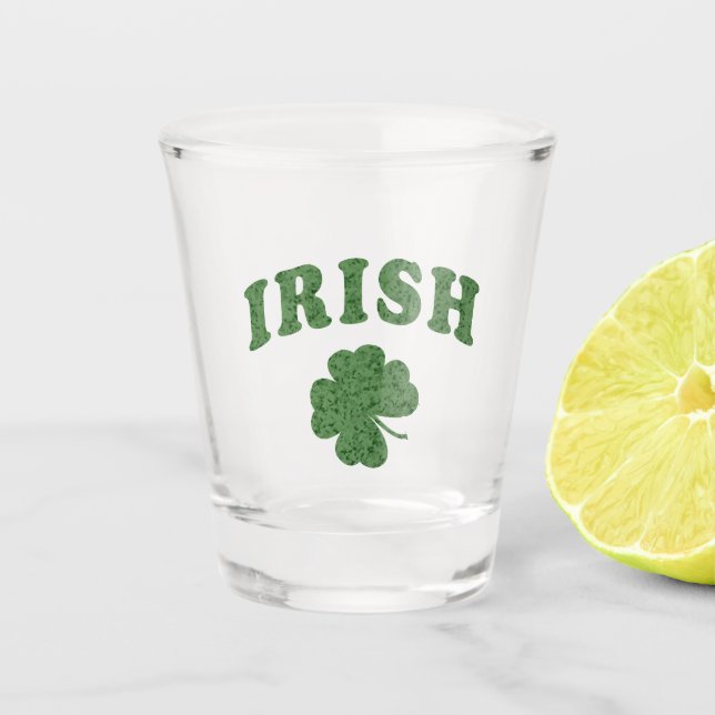 Custom Kleeblatt Design Celtic Irish Schnapsglas (Vorderseite)