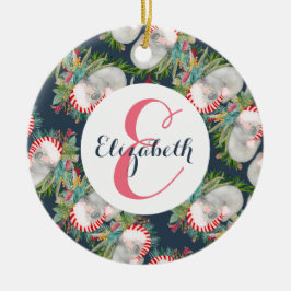 Custom Koala Christmas Blue Keramik Ornament