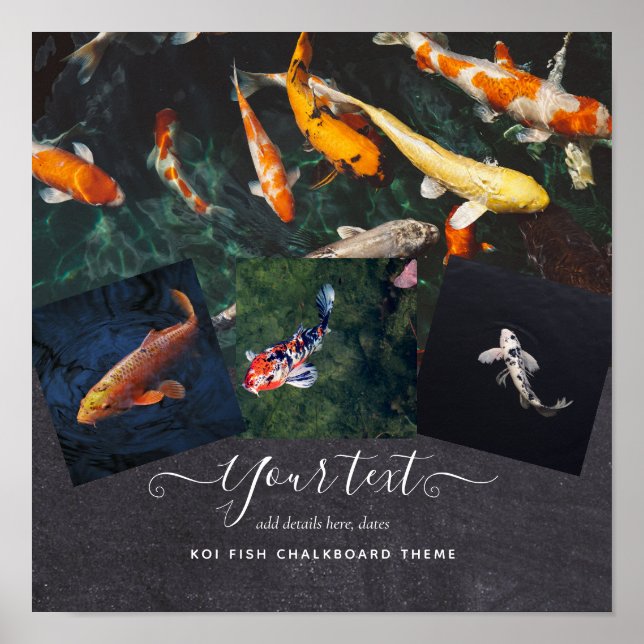 Custom KOI FISH Foto Collage Geschenk für Männer Poster (Vorne)