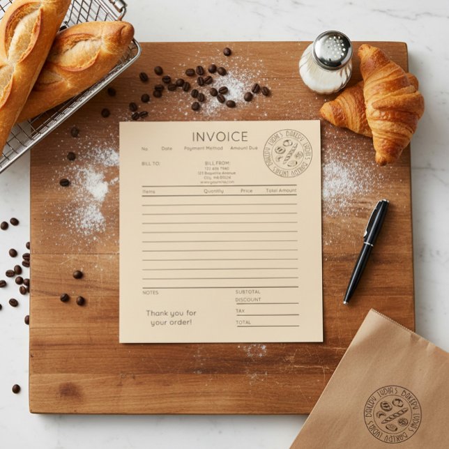 Custom Kraft Bakery Invoice  Notizblock (Von Creator hochgeladen)