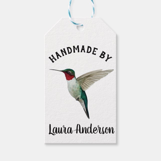 Custom Kraft Hummingbird Gift Tags Geschenkanhänger (Vorderseite)