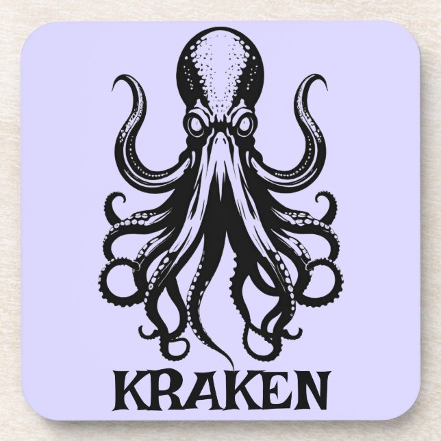 Custom Kraken Octopus Squid Name Personalized Getränkeuntersetzer (Vorderseite)