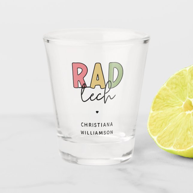 Custom Krass Tech Radiologiologist Radiology Schnapsglas (Vorderseite)