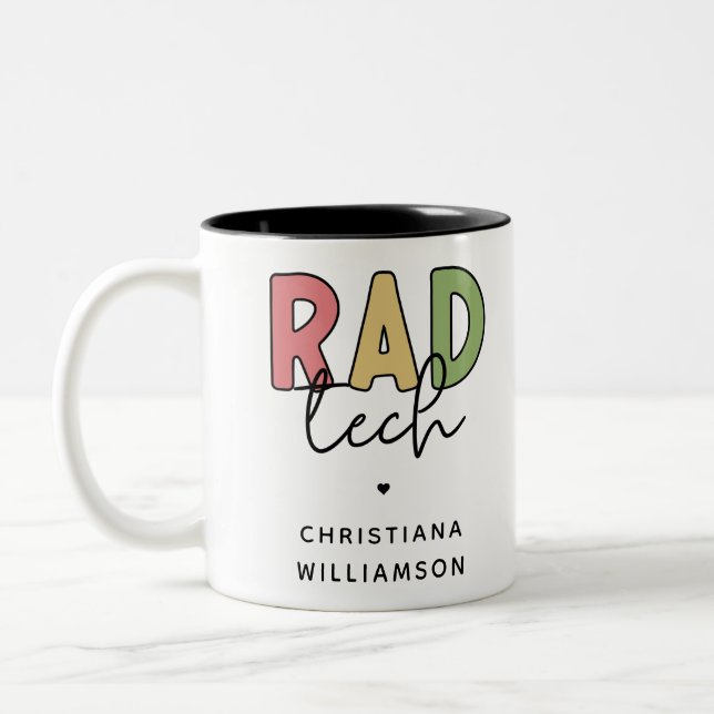 Custom Krass Tech Radiologiologist Radiology Zweifarbige Tasse (Links)