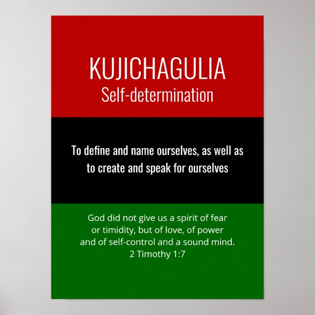 Custom KUJICHAGULIA Self Entschlossenheit Kwanzaa Poster (Vorne)