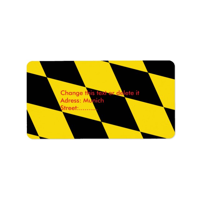 Custom Label mit Flag München, Bayern, Deutschland Adressaufkleber (Vorne)