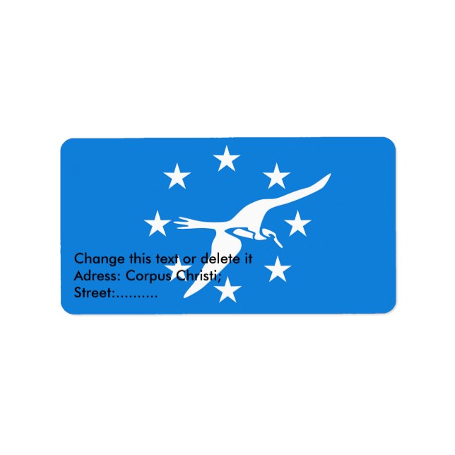 Custom Label mit Flag von Corpus Christi, USA. Adressaufkleber (Vorne)