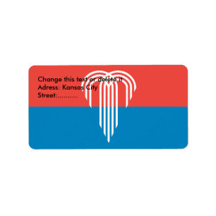 Custom Label mit Flag von Kansas City, Missouri Adressaufkleber