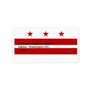 Custom Label mit Flag von Washington DC, USA. Adressaufkleber