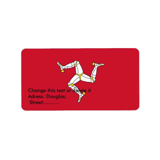 Custom Label mit Isle of Man, Großbritannien Adressaufkleber (Vorne)