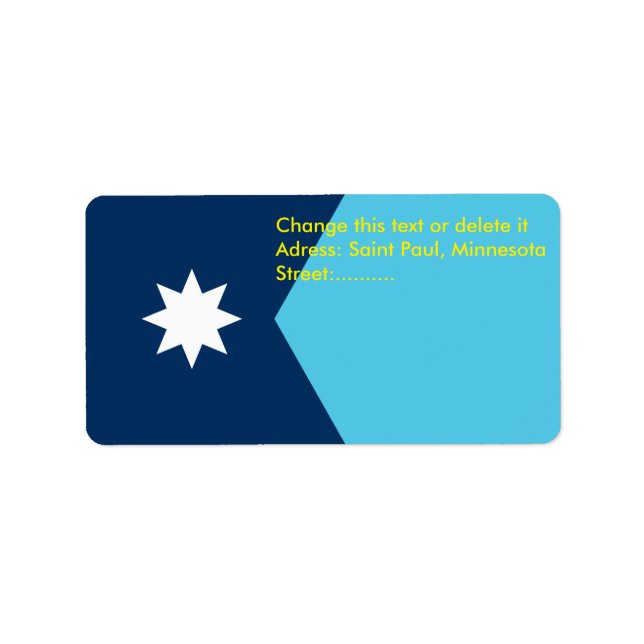 Custom Label with Flag of Minnesota, USA Adressaufkleber (Vorne)