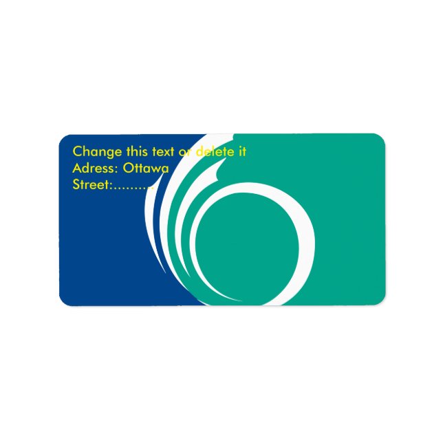 Custom Label with Flag of Ottawa, Canada Adressaufkleber (Vorne)