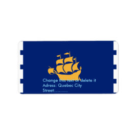 Custom Label with Flag of Quebec City, Canada Adressaufkleber
