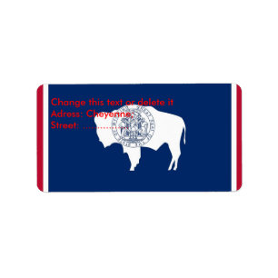 Custom Label with Flag of Wyoming, U.S.A. Adressaufkleber