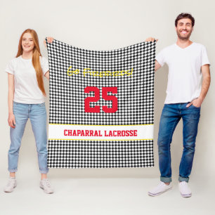 Custom Lacrosse Team Spirit Black Yellow Sport Fleecedecke