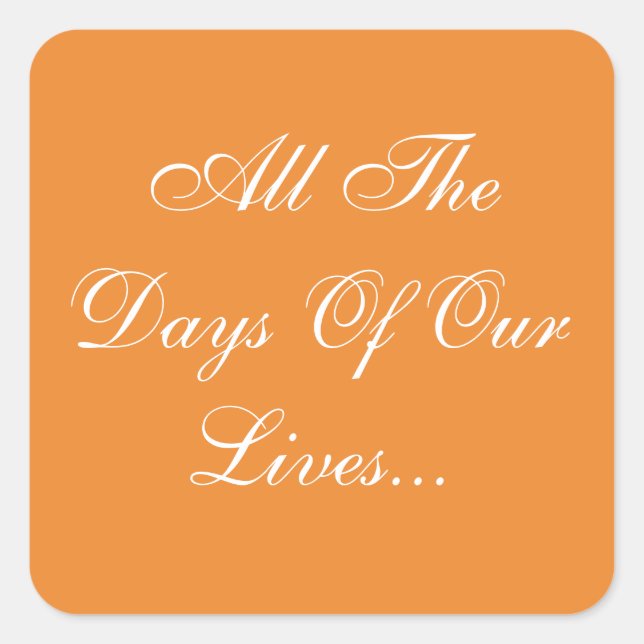 Custom lädt Cadmium Orange ein Quadratischer Aufkleber (Vorderseite)