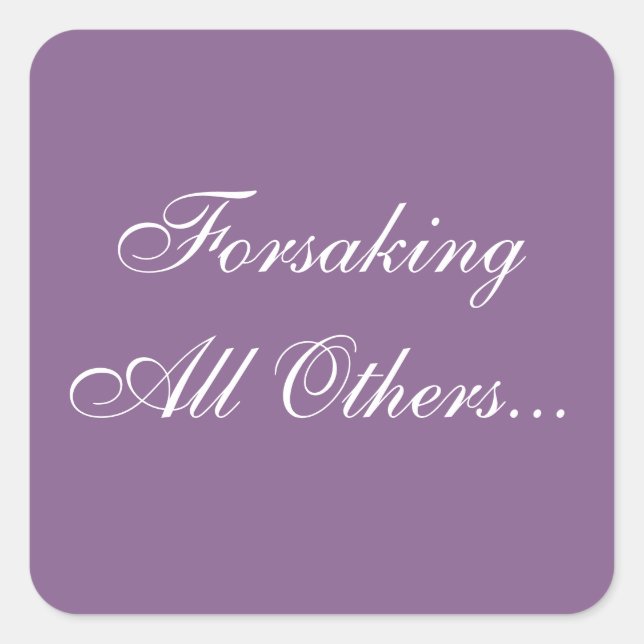 Custom lädt den französischen Lilac Wedding Vows E Quadratischer Aufkleber (Vorderseite)