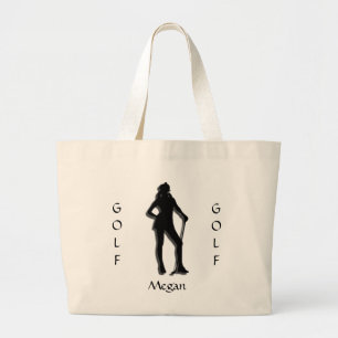 Custom Lady Golf Silhouette Tote Bag Jumbo Stoffbeutel