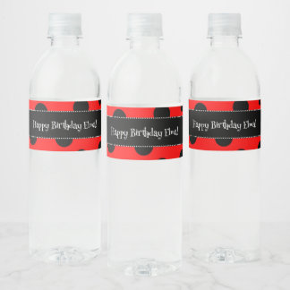 Custom Ladybug Water Bottle Labels Wasserflaschenetikett