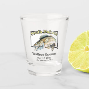 Custom Lake and Date South Dakota Walleye Opener Schnapsglas