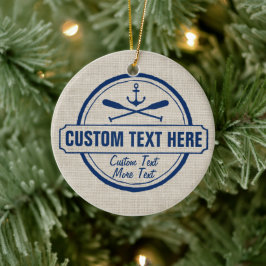 Custom Lake, Beach House & Boat Nautical Anchor Keramik Ornament