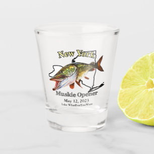 Custom Lake/Date New York Muskie Opener Schnapsglas