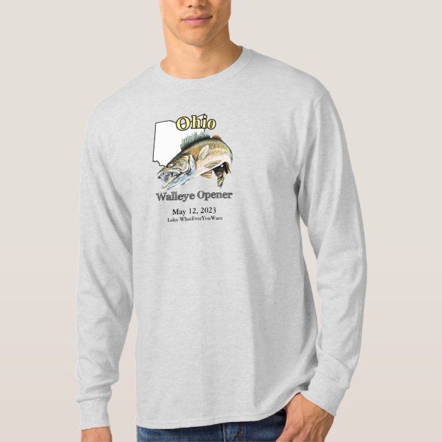 Custom Lake/Date Ohio Walleye Opener T - Shirt (Vorderseite)