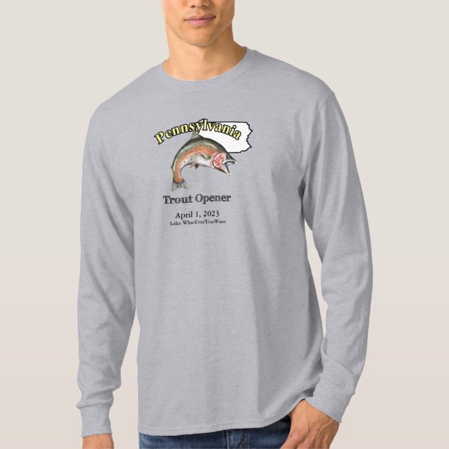 Custom Lake/Date Pennsylvania Trout Opener Light T-Shirt (Vorderseite)
