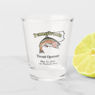 Custom Lake/Date Pennsylvania Trout Opener Schnapsglas